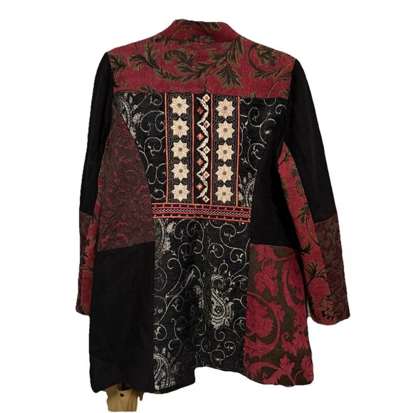 Chico's Jacket Antique Jacquard Mix Topper Mid Length Size M Chico’s 1 - Picture 3 of 6